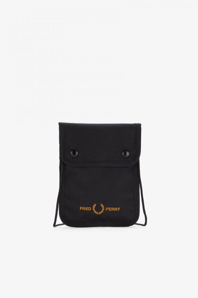 Black Fred Perry Branded Pouch Accessories Bag | TSGPQ51921