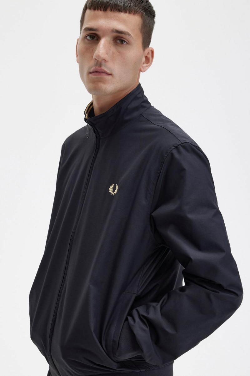 Black Fred Perry Brentham Men's Coats | SGXMI98259