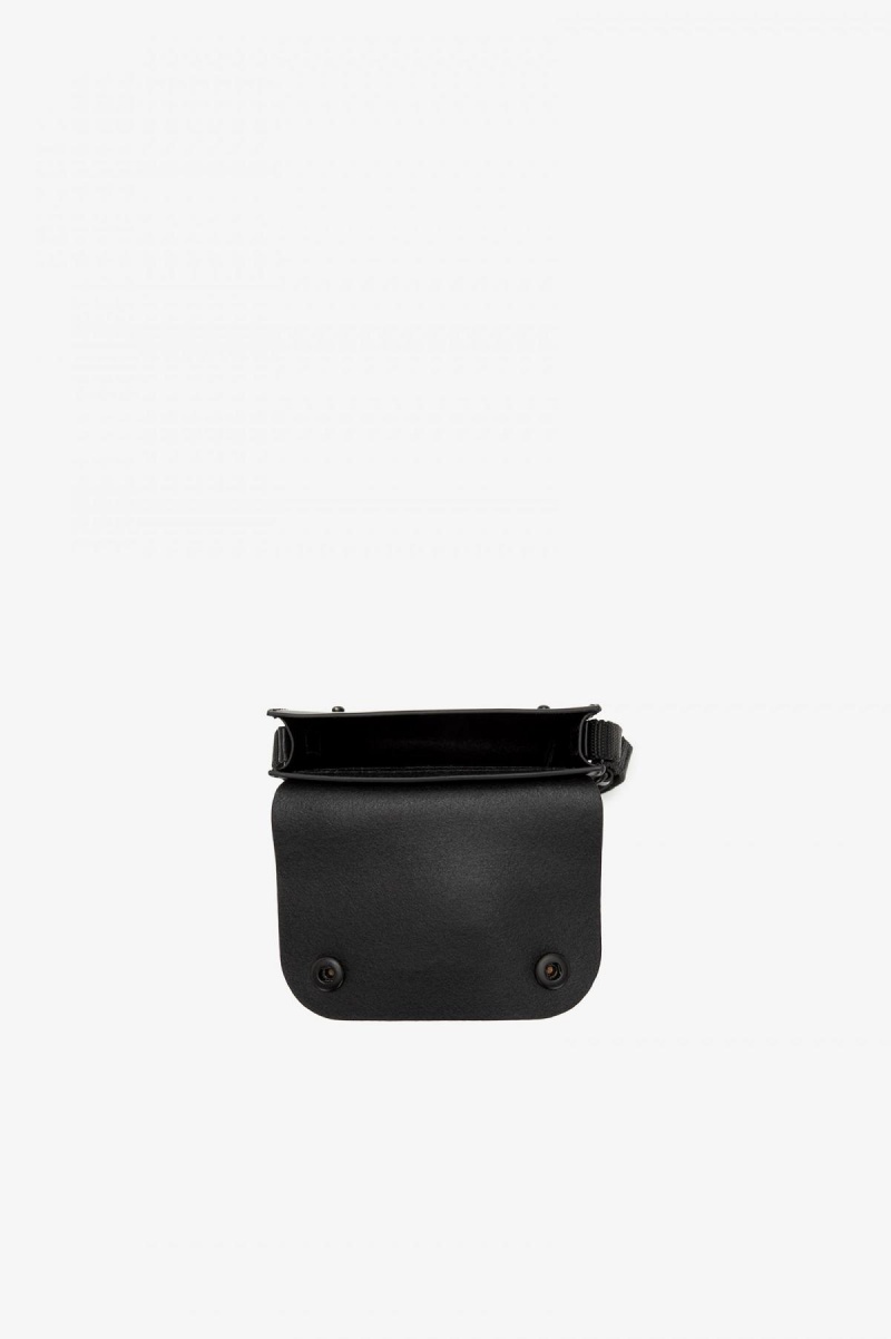 Black Fred Perry Burnished Leather Pouch Accessories Bag | SGXMI93089