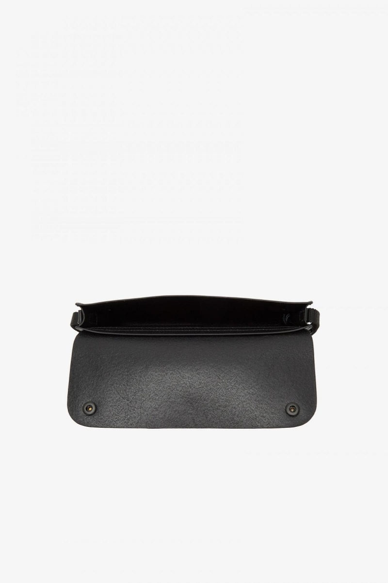 Black Fred Perry Burnished Leather Sacoche Accessories Bag | QSGUV37861