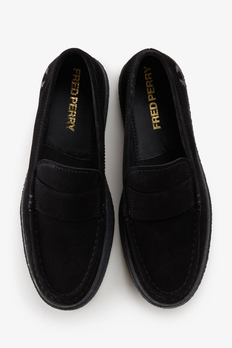 Black Fred Perry Dawson Loafer Men's Shoes | MSGHR23817