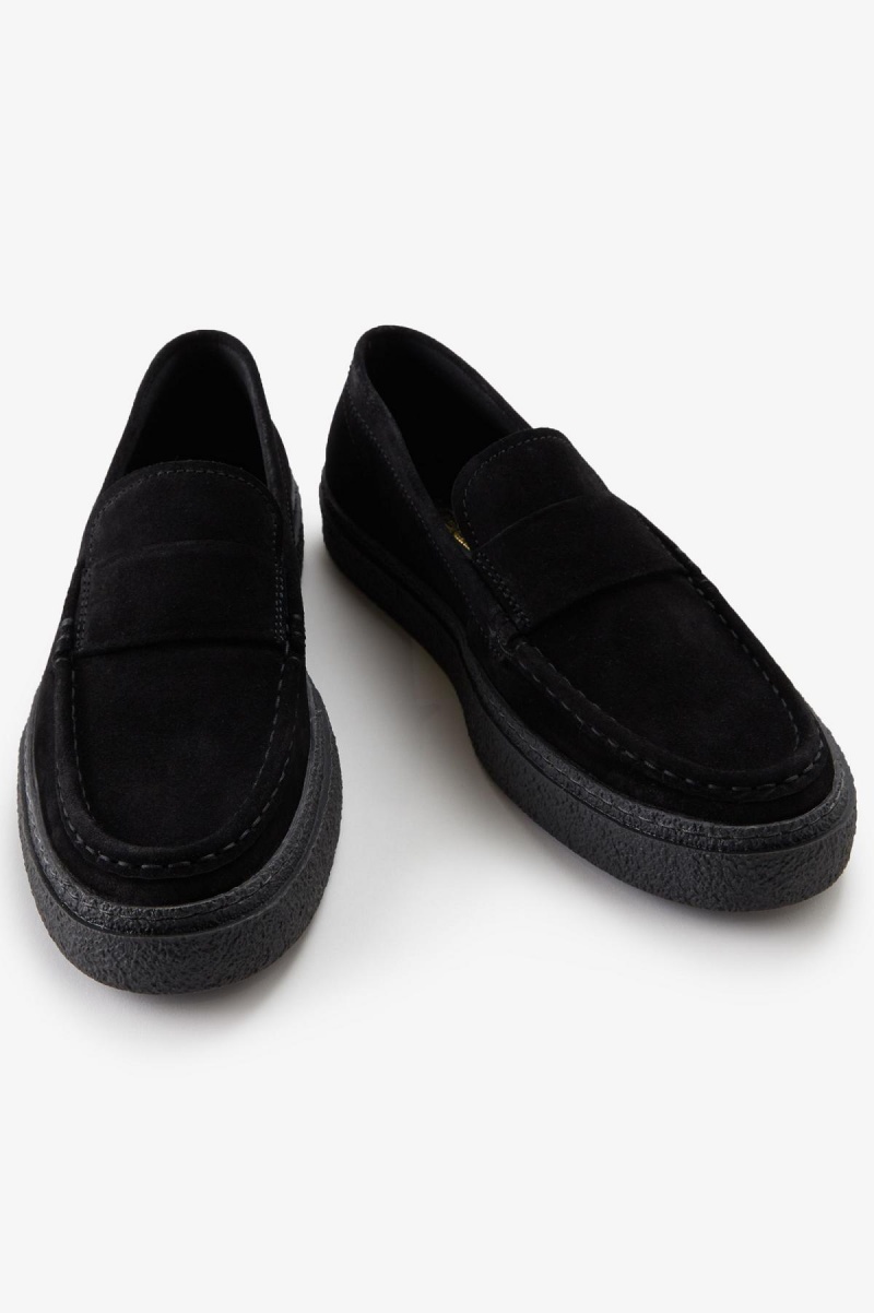 Black Fred Perry Dawson Loafer Men's Shoes | MSGHR23817