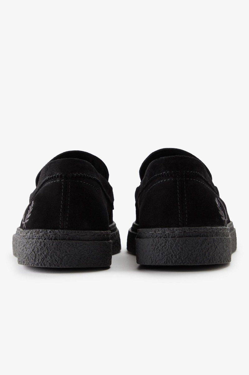 Black Fred Perry Dawson Loafer Men's Shoes | MSGHR23817