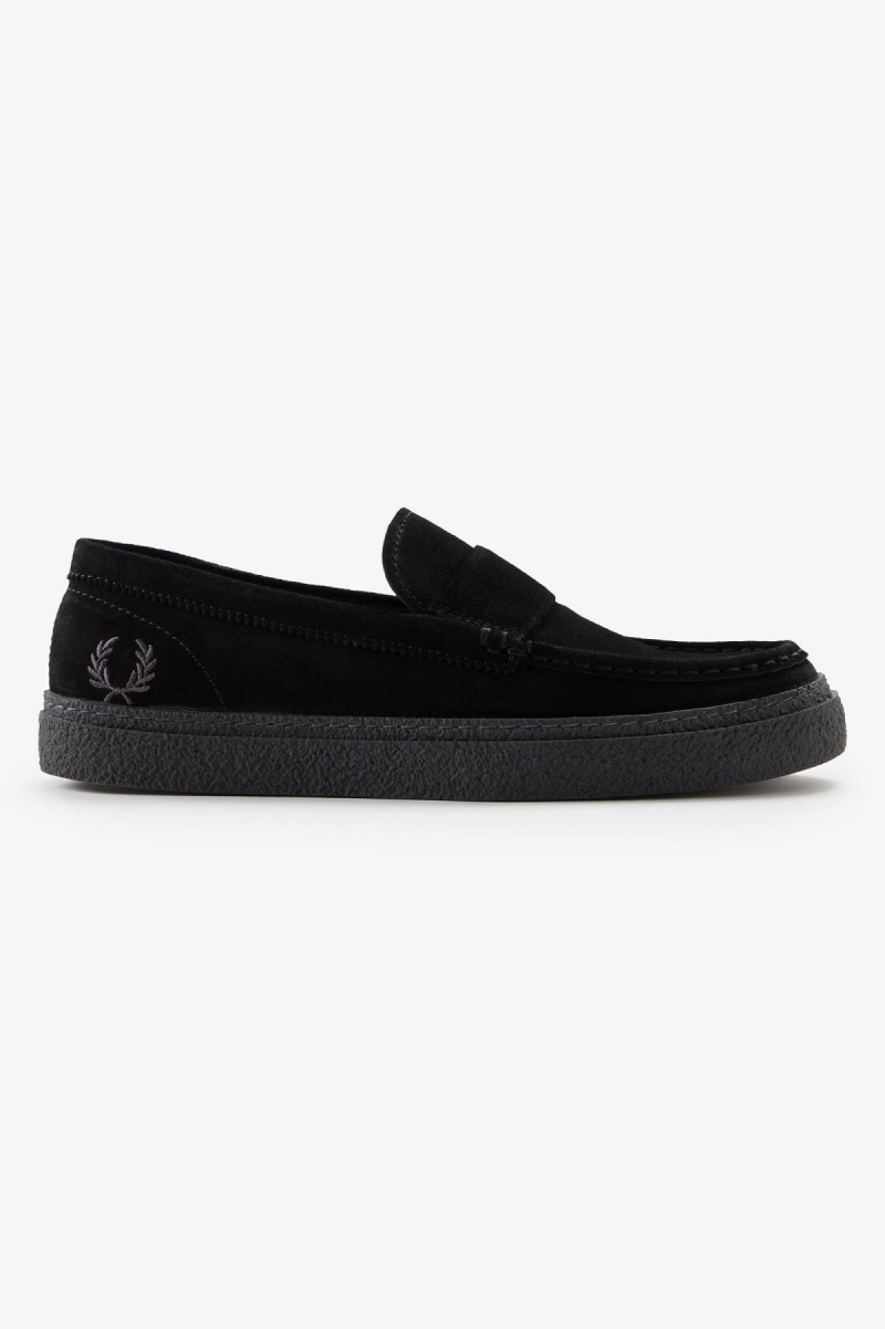 Black Fred Perry Dawson Loafer Men\'s Shoes | MSGHR23817