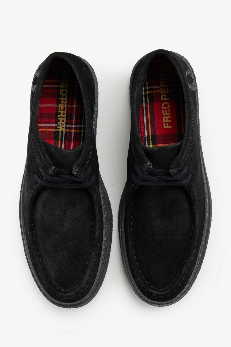 Black Fred Perry Dawson Mid Men's Shoes | SGCVG43035