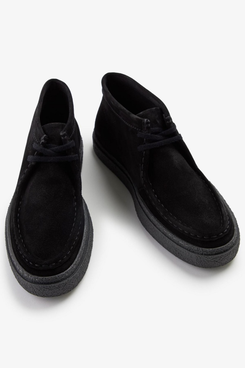 Black Fred Perry Dawson Mid Men's Shoes | SGCVG43035