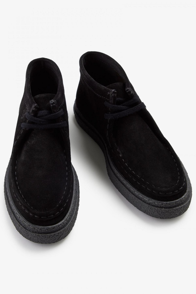 Black Fred Perry Dawson Mid Women's Shoes | SGJBT95773