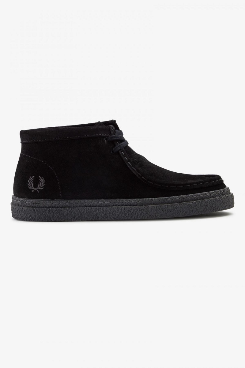 Black Fred Perry Dawson Mid Women\'s Shoes | SGJBT95773