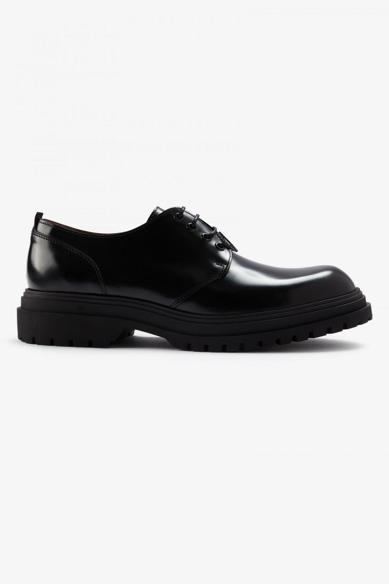 Black Fred Perry Derby Men\'s Shoes | SGDYB16645