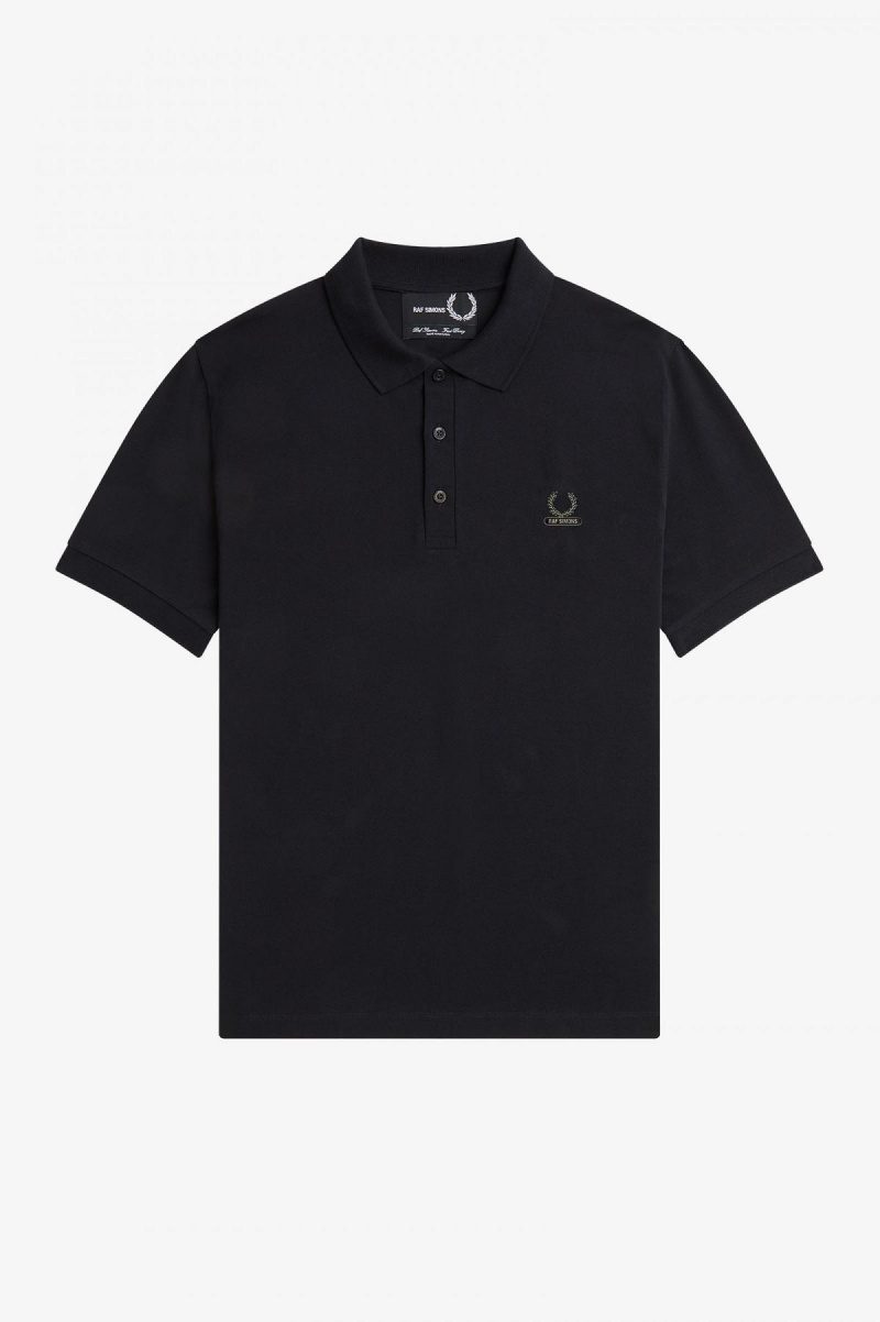 Black Fred Perry Enamel Pin Polo Shirt Men's Polo Shirts | SSGVO44980