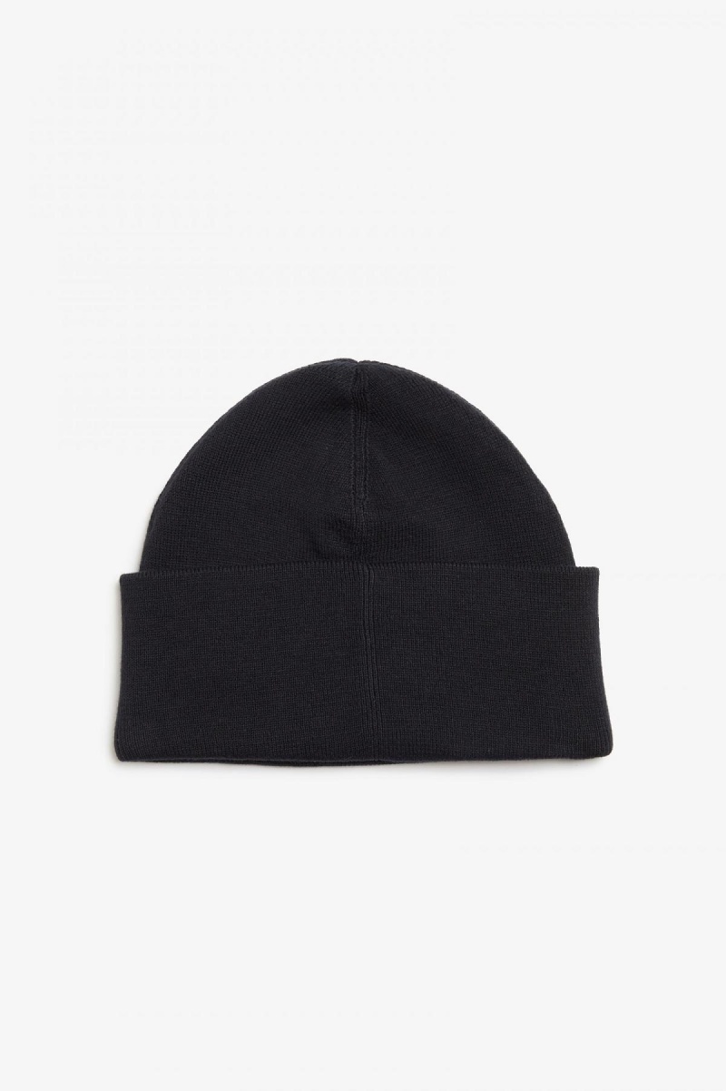 Black Fred Perry Graphic Accessories Beanie | SGJVR82372