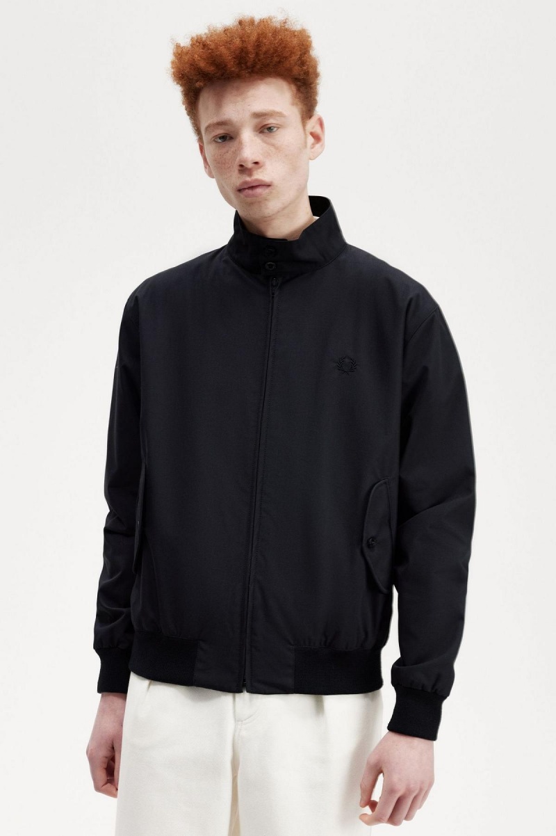 Black Fred Perry Harrington Men's Coats | SGIIZ16021