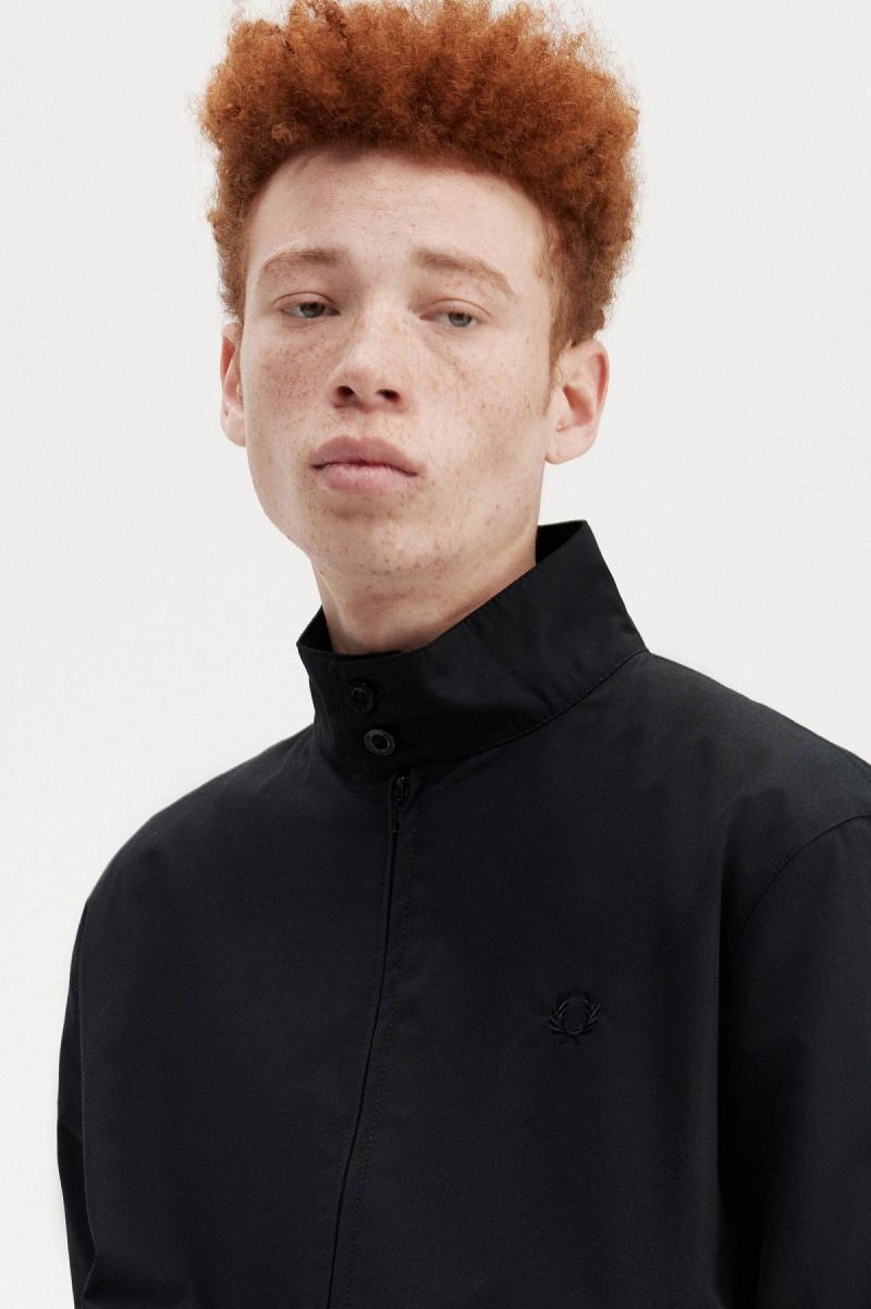 Black Fred Perry Harrington Men's Coats | SGIIZ16021