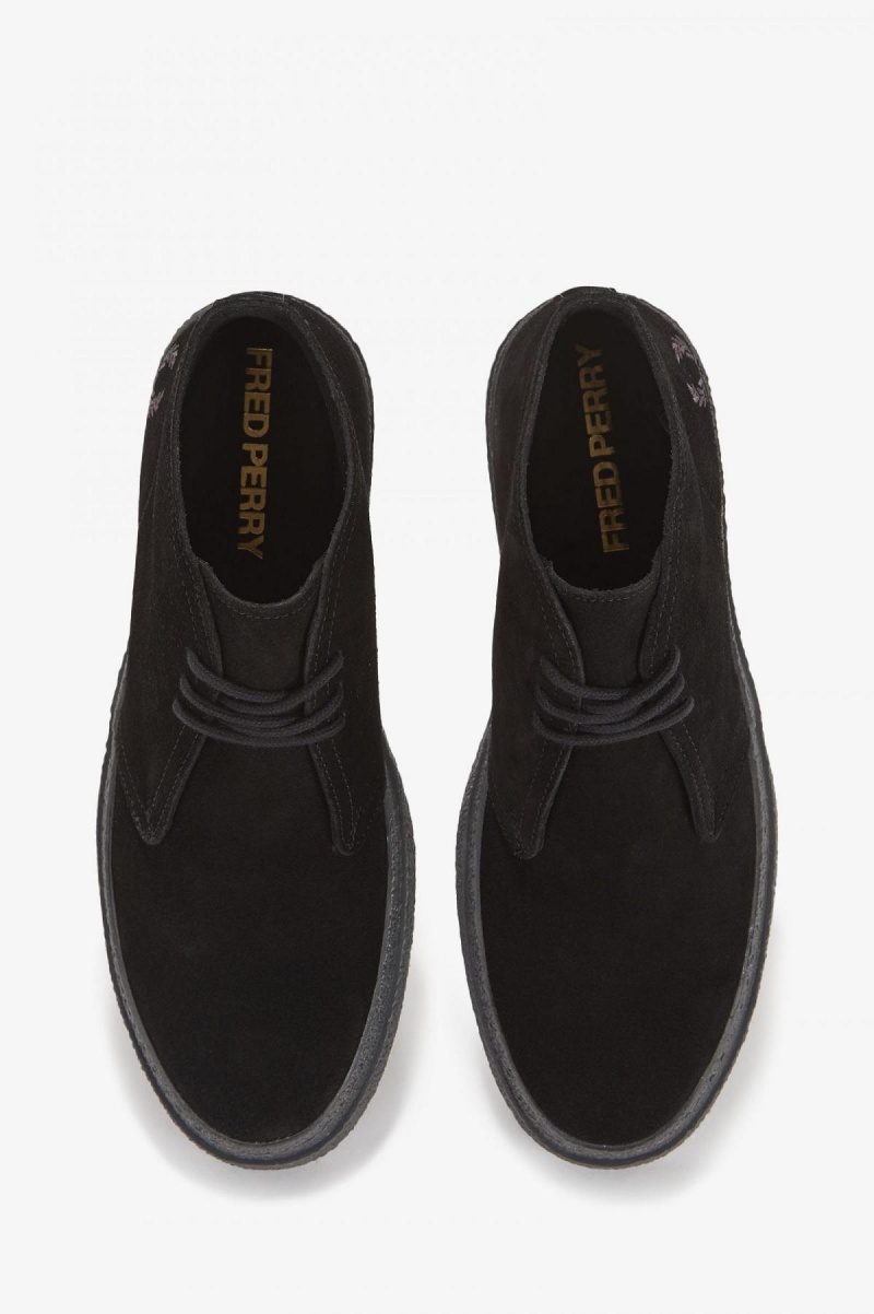 Black Fred Perry Hawley Men's Shoes | XSGGW28447