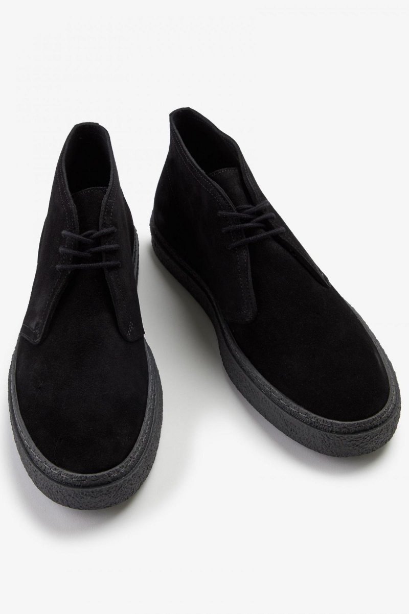 Black Fred Perry Hawley Men's Shoes | XSGGW28447