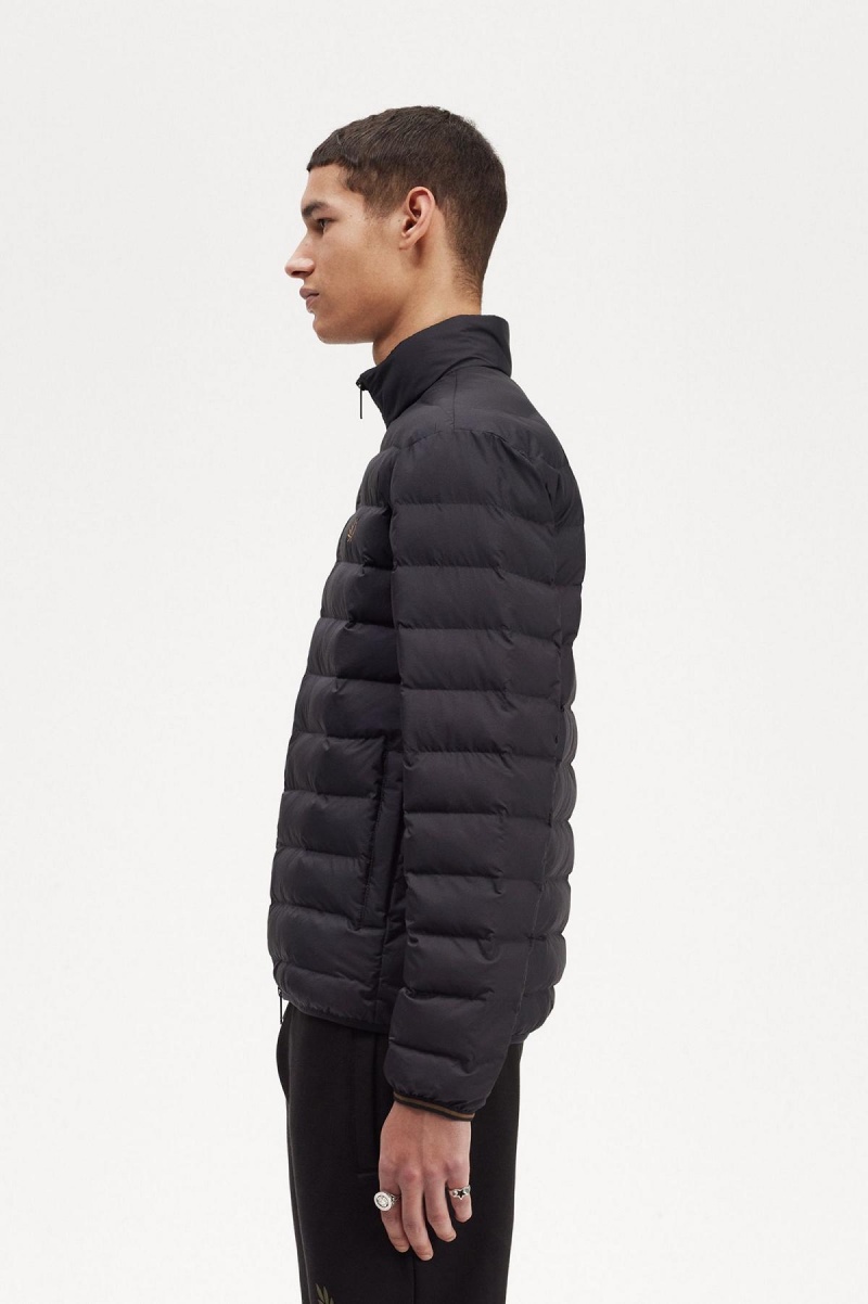 Black Fred Perry Insulated Men's Coats | ZSGNQ16791