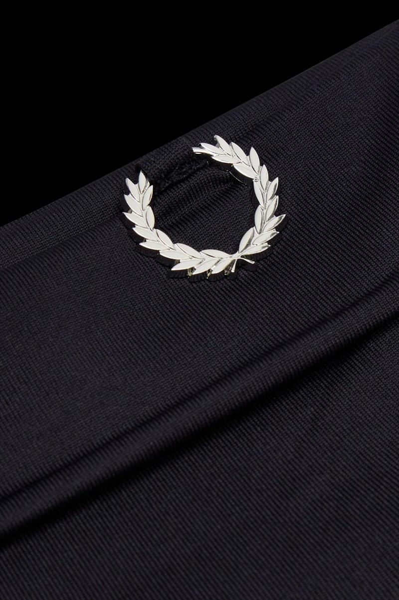 Black Fred Perry Laurel Wreath Detail Roll Neck Men's T Shirts | YSGVQ11688