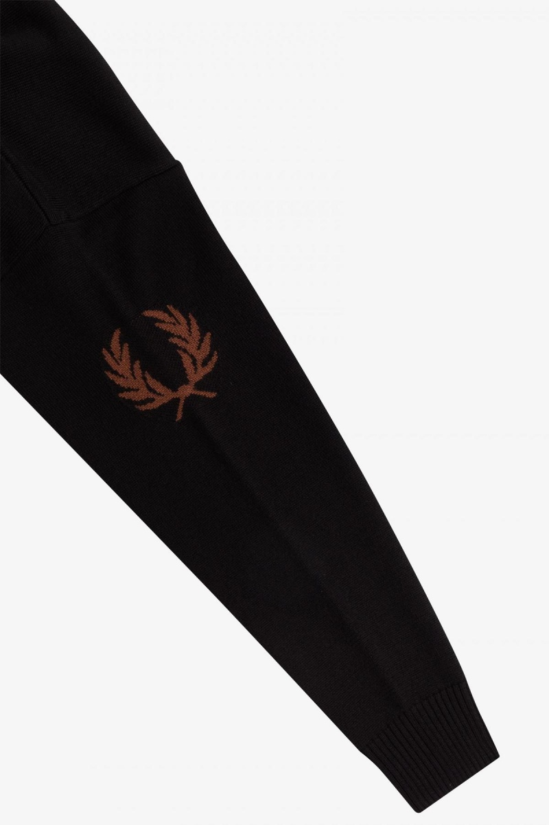 Black Fred Perry Laurel Wreath Knitted Women's Dress | XSGBH80590