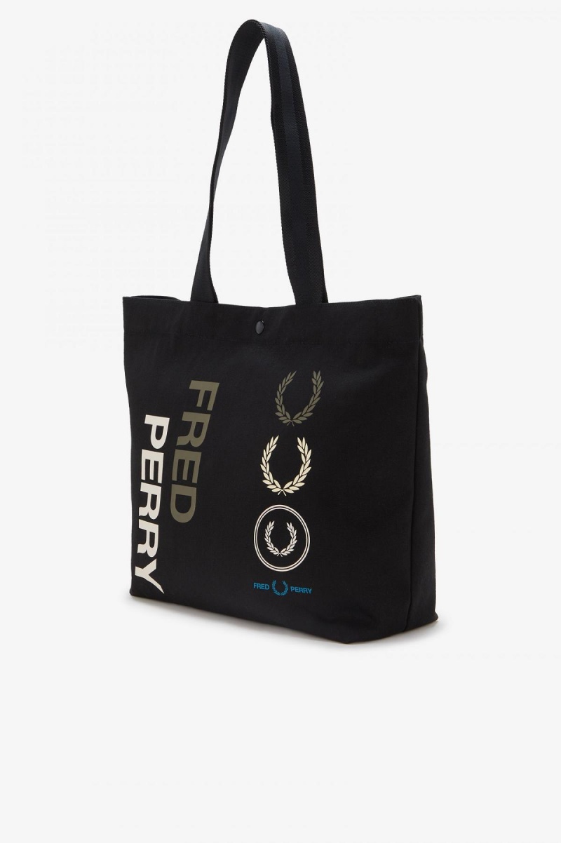 Black Fred Perry Laurel Wreath Tote Accessories Bag | SSGVO60454