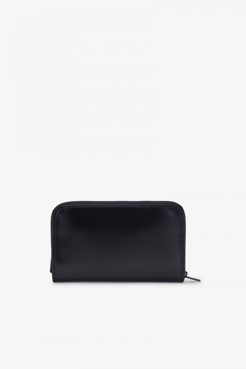 Black Fred Perry Leather Accessories Wallet | QSGUV78037