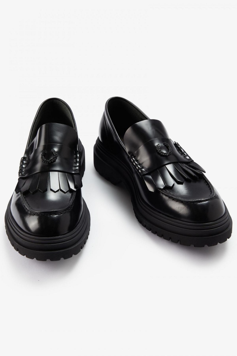 Black Fred Perry Loafer Women's Shoes | XSGGW54041