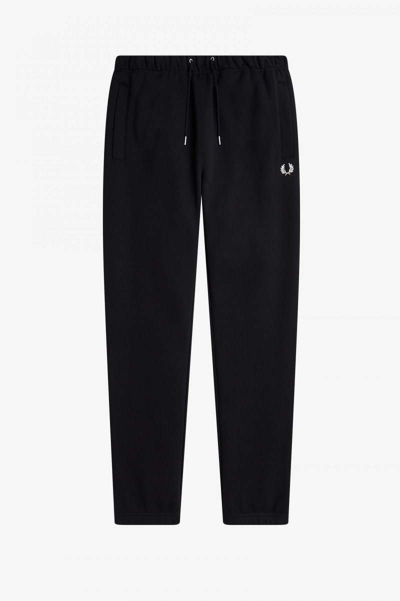 Black Fred Perry Loopback Sweatpant Men\'s Trousers | SGEGJ49650