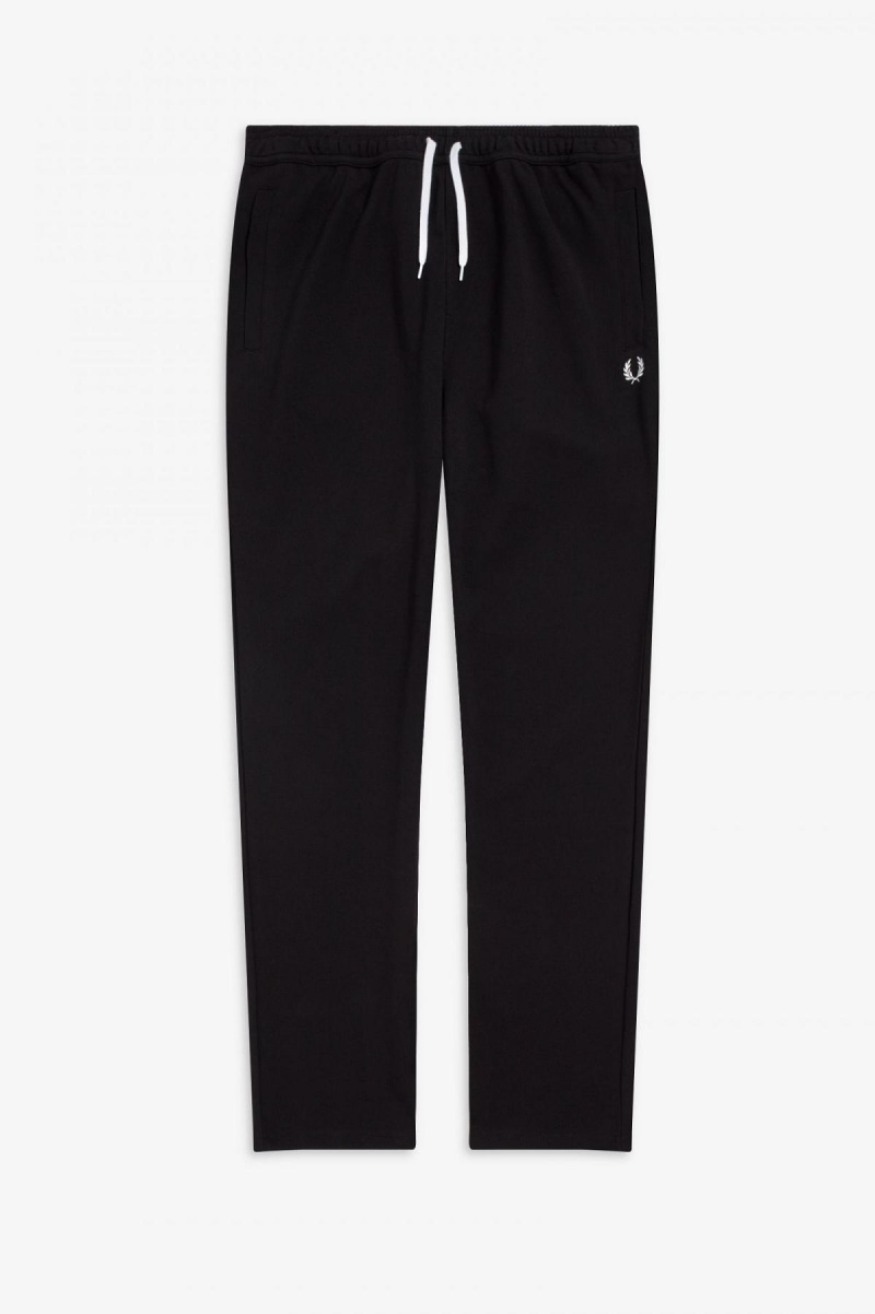 Black Fred Perry Reverse Tricot Track Pants Men's Trousers | USGND58088