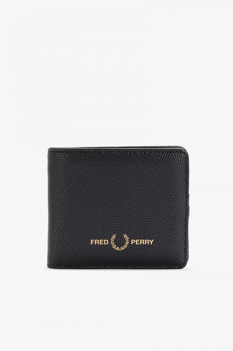 Black Fred Perry Scotch Grain Billfold Accessories Wallet | YSGVQ76830