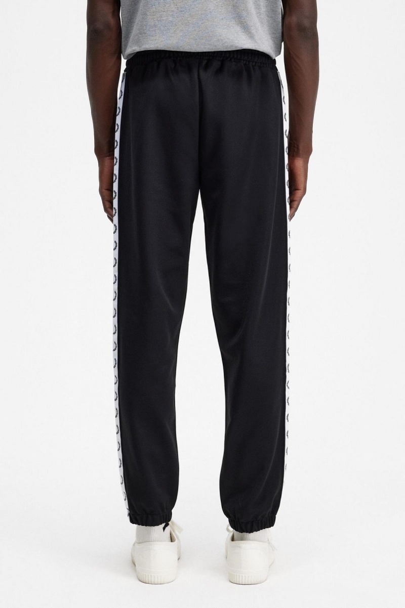 Black Fred Perry Taped Track Pant Men's Tracksuits | MSGFT95372