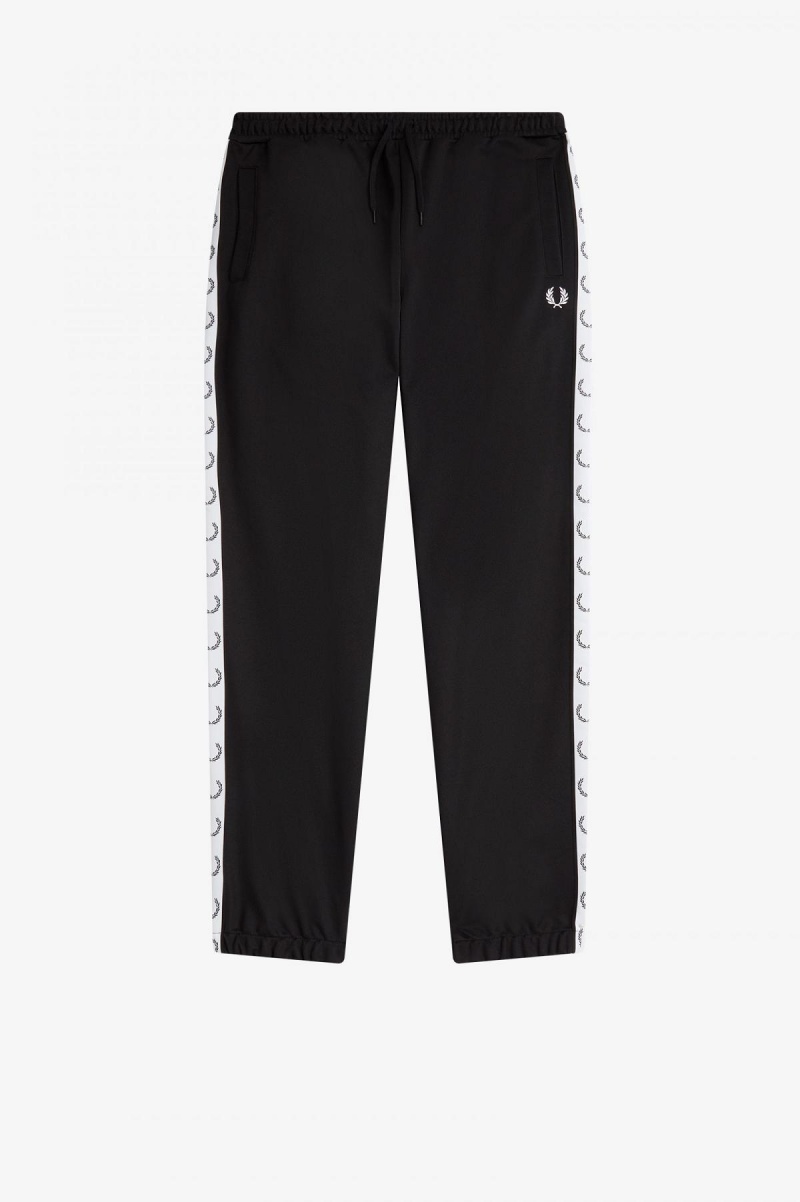 Black Fred Perry Taped Track Pant Men's Tracksuits | MSGFT95372