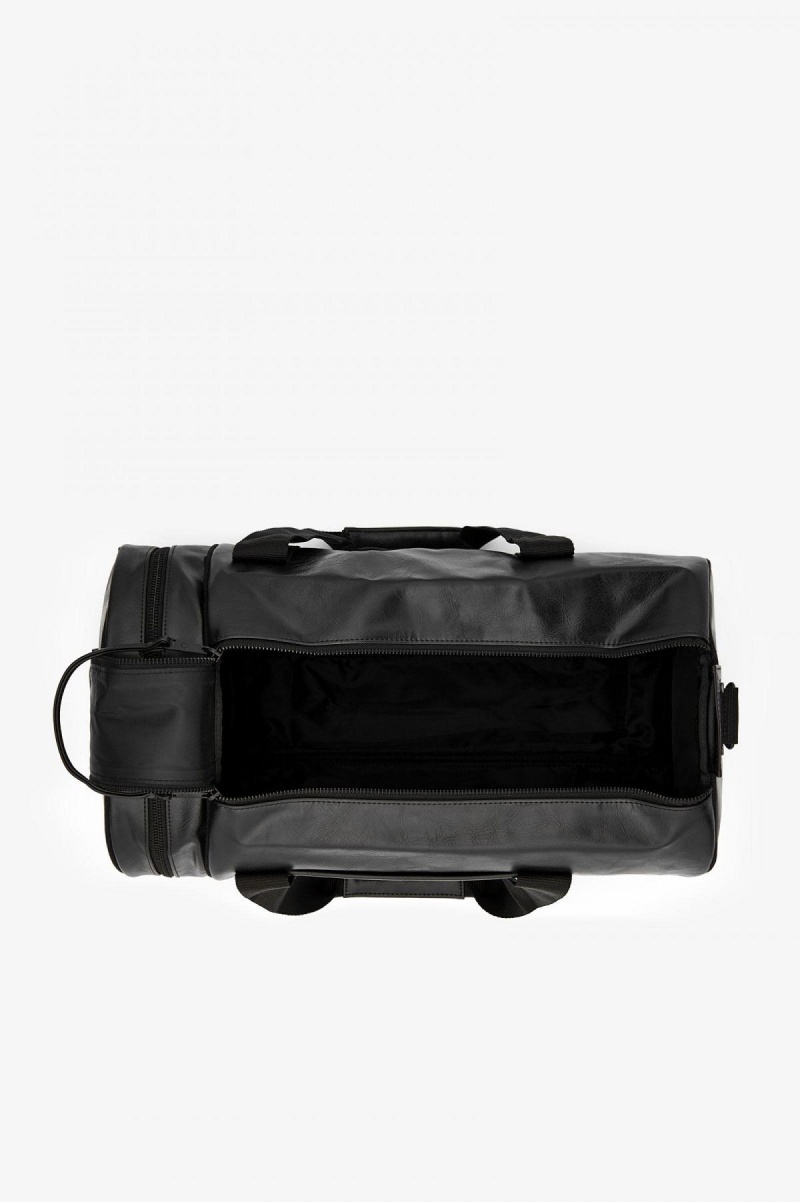 Black Fred Perry Tonal PU Barrel Accessories Bag | SGJZR71573