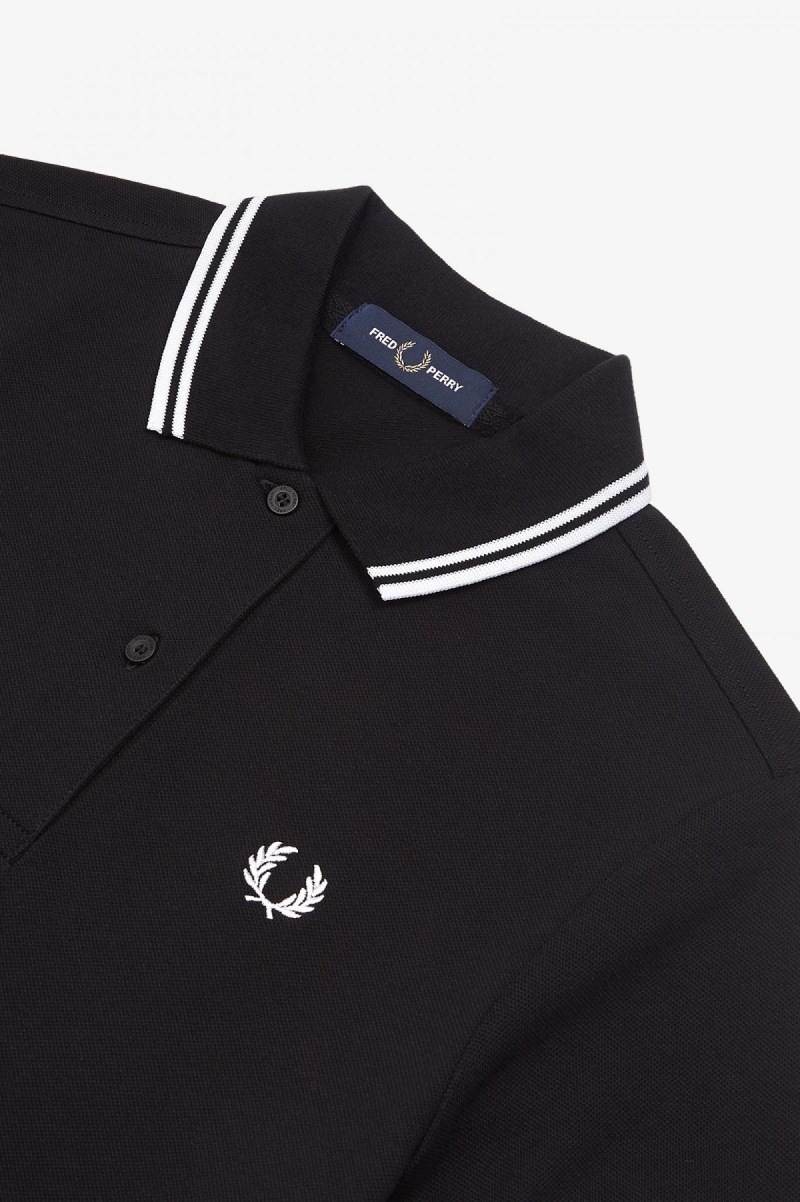 Black Fred Perry Twin Tipped Fred Perry Women's Dress | SGZDE17125