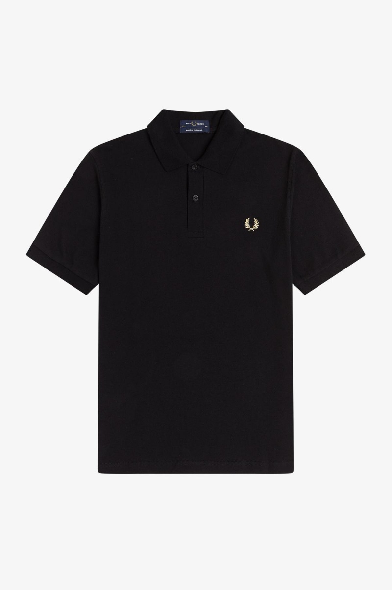 Black / Champagne Fred Perry M3 Men's Fred Perry Shirt | QSGWA18734