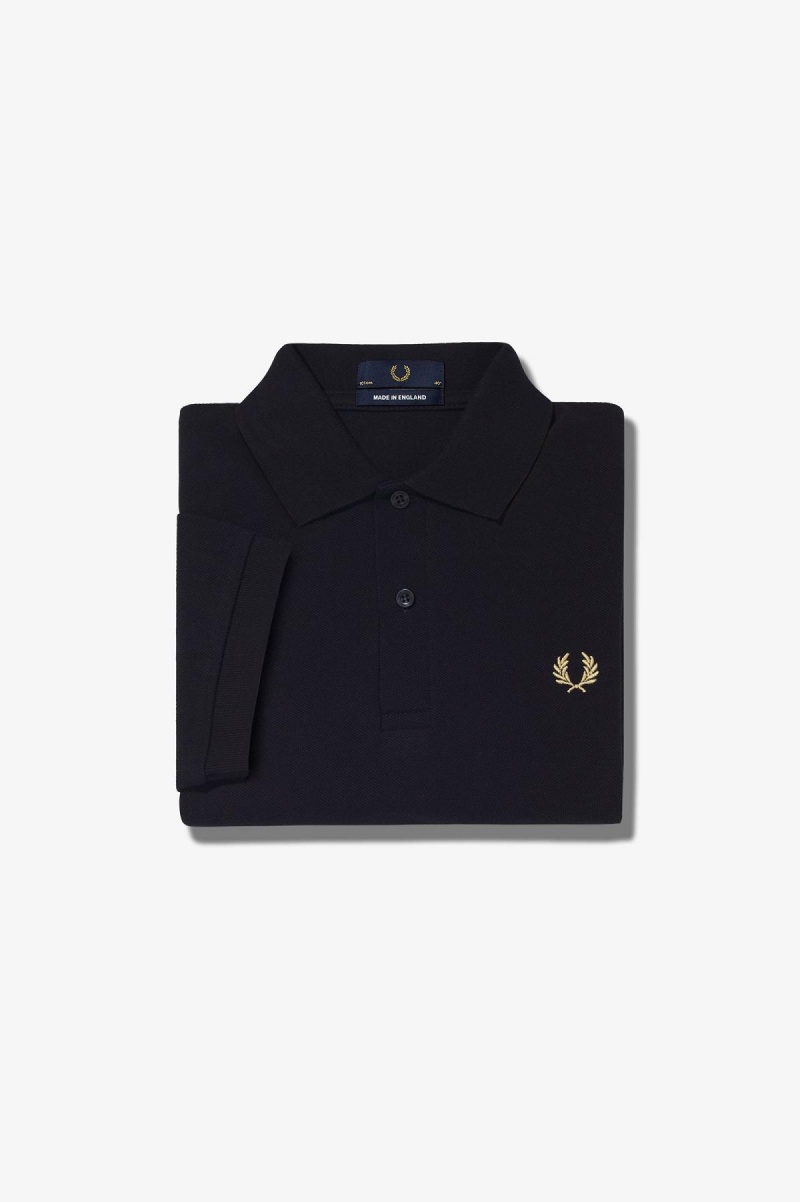 Black / Champagne Fred Perry M3 Men\'s Fred Perry Shirt | QSGWA18734