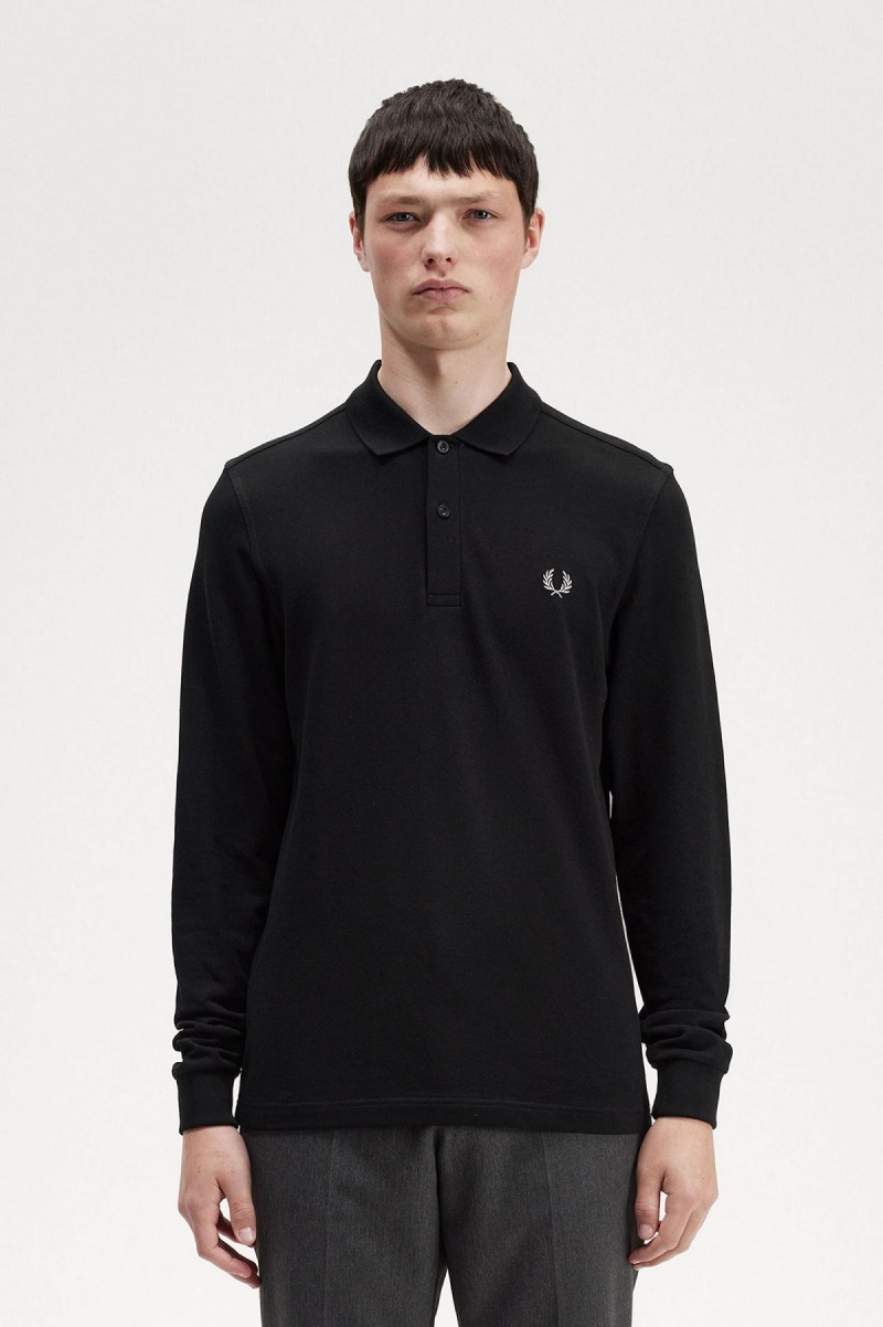 Black / Chrome Fred Perry M6006 Men's Fred Perry Shirt | LSGSX59050