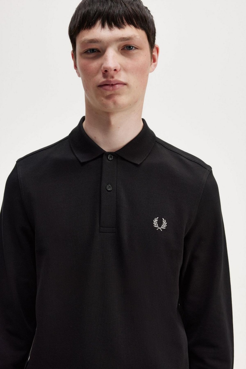 Black / Chrome Fred Perry M6006 Men's Fred Perry Shirt | LSGSX59050