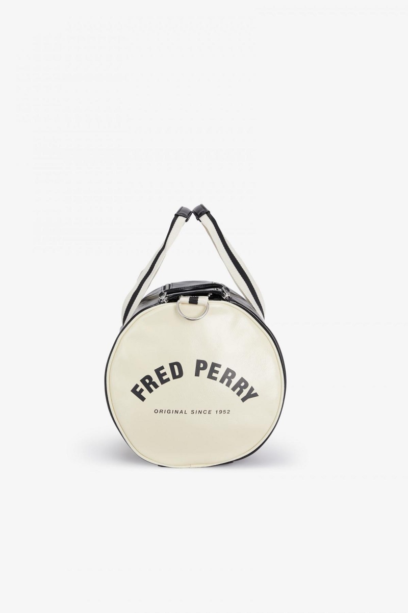 Black / Ecru Fred Perry Classic Barrel Accessories Bag | PSGQX37440