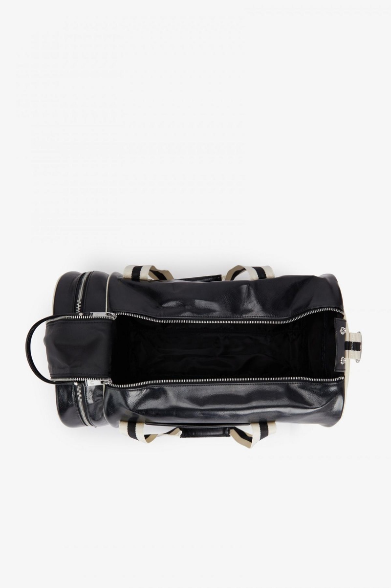 Black / Ecru Fred Perry Classic Barrel Accessories Bag | PSGQX37440