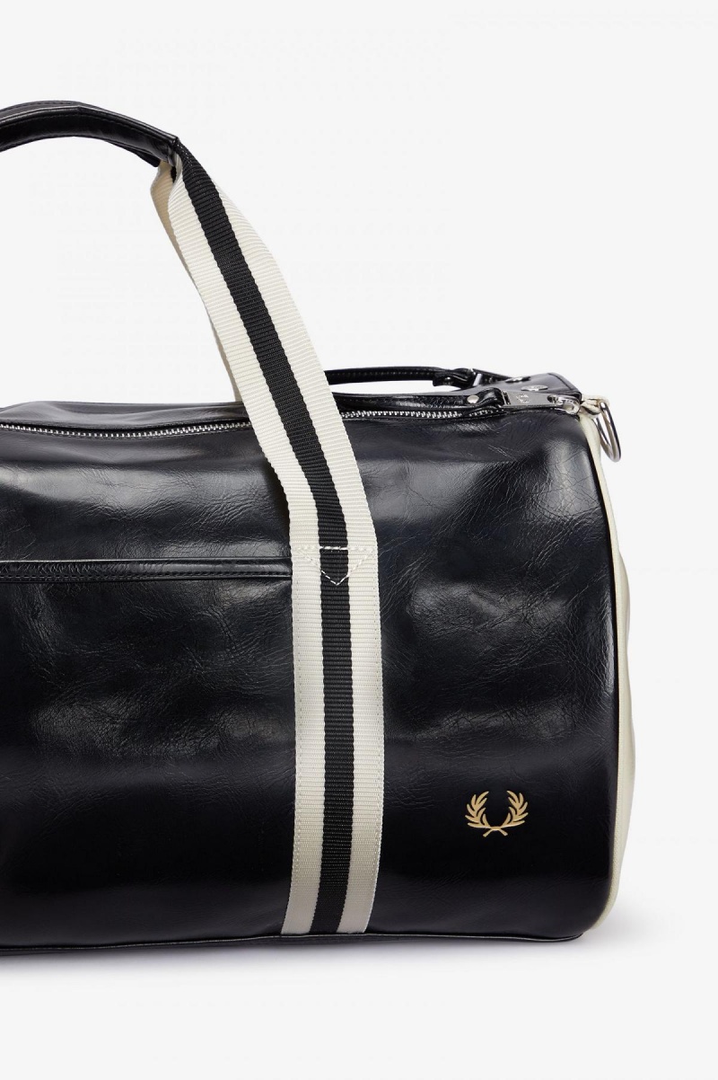 Black / Ecru Fred Perry Classic Barrel Accessories Bag | PSGQX37440