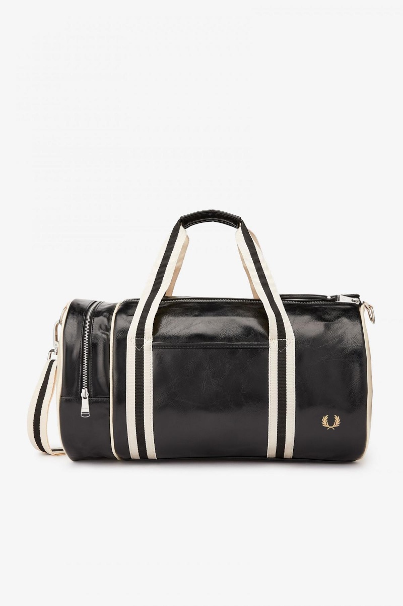 Black / Ecru Fred Perry Classic Barrel Accessories Bag | PSGQX37440