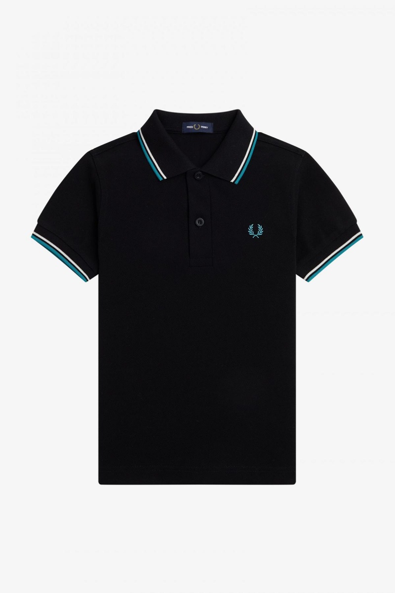 Black / Ecru / Deep Mint Fred Perry Kids Twin Tipped Accessories Kids | SGNZX76054