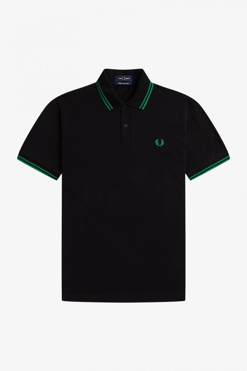 Black / Fred Perry Green / Fred Perry Green Fred Perry M12 Men's Fred Perry Shirt | BSGSO44546