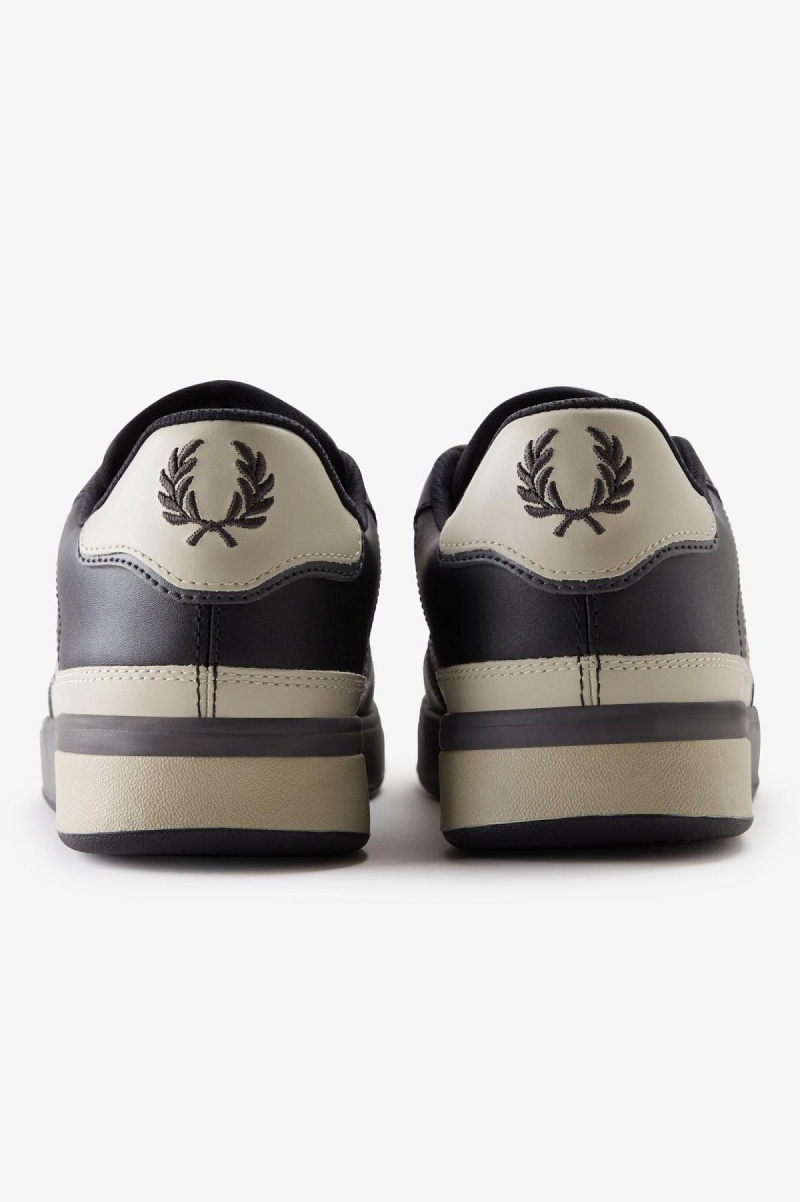 Black / Gunmetal Fred Perry B300 Men's Shoes | SGQAV69685