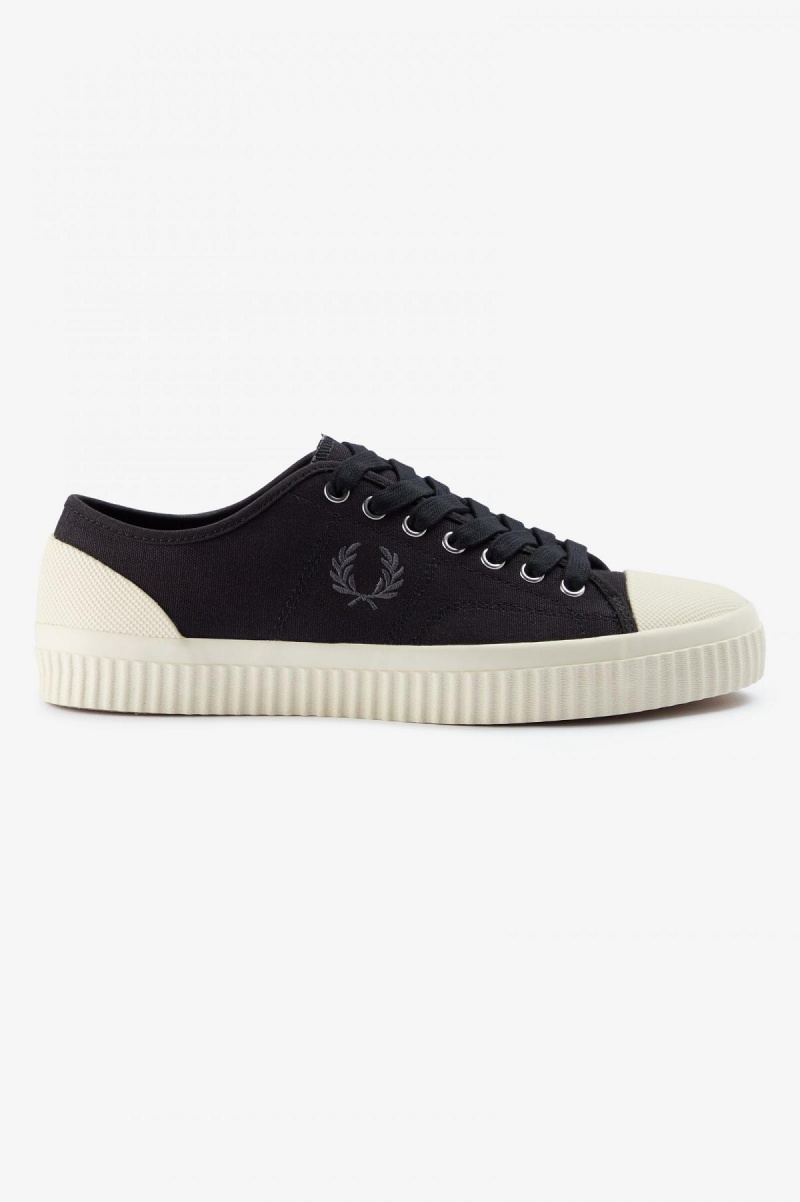 Black / Gunmetal Fred Perry Low Hughes Women\'s Shoes | DSGKV53387