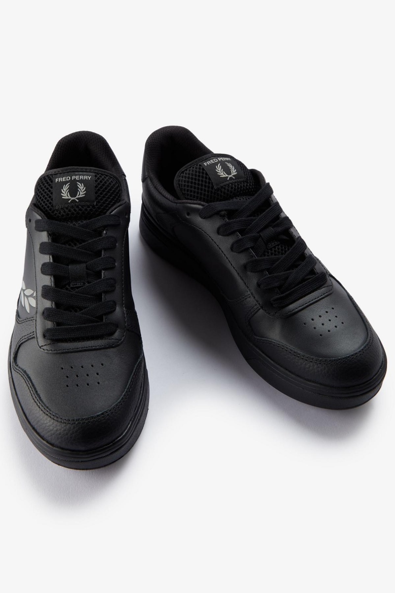 Black / Limestone Fred Perry B300 Men's Shoes | SGEGJ91608