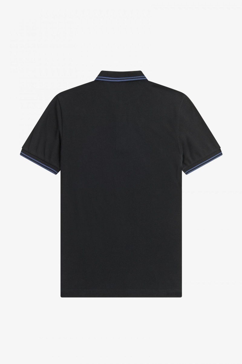 Black / Midnight Blue / Midnight Blue Fred Perry M3600 Men's Fred Perry Shirt | SGCIF88658