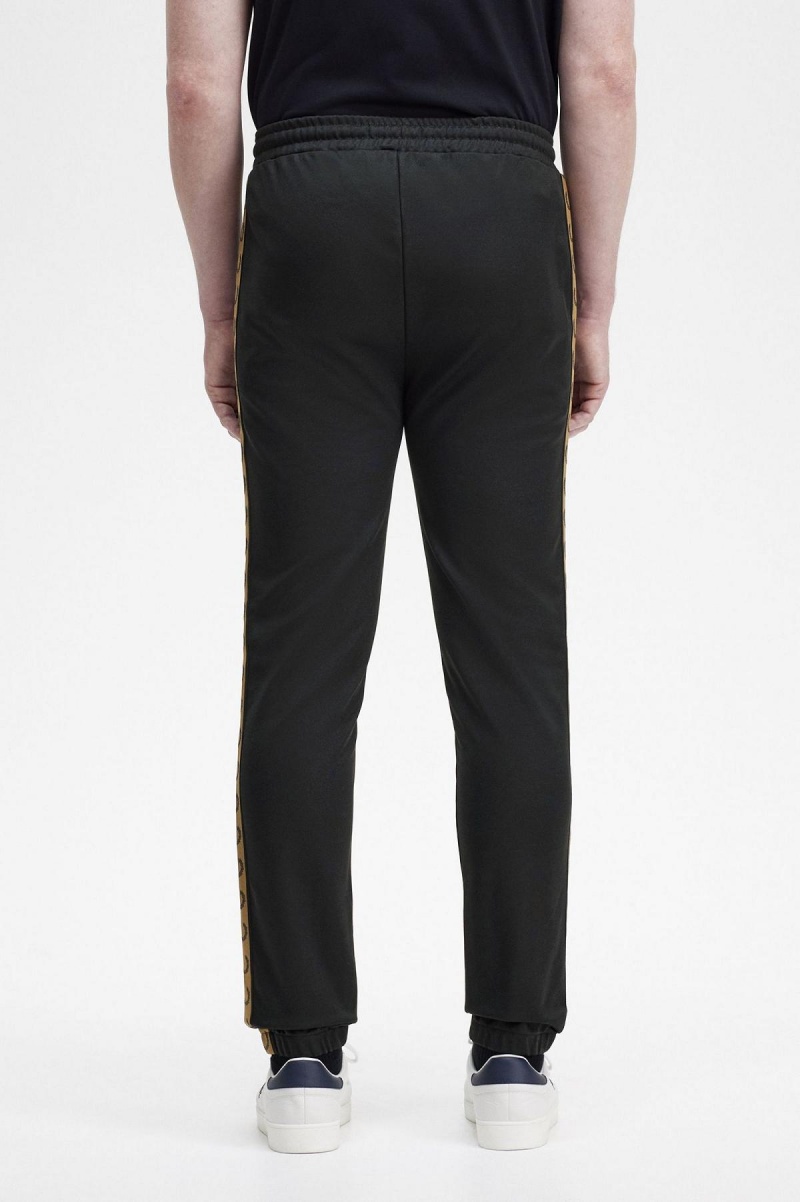 Black / Shaded Stone Fred Perry Taped Track Pants Men's Trousers | ASGDF13190