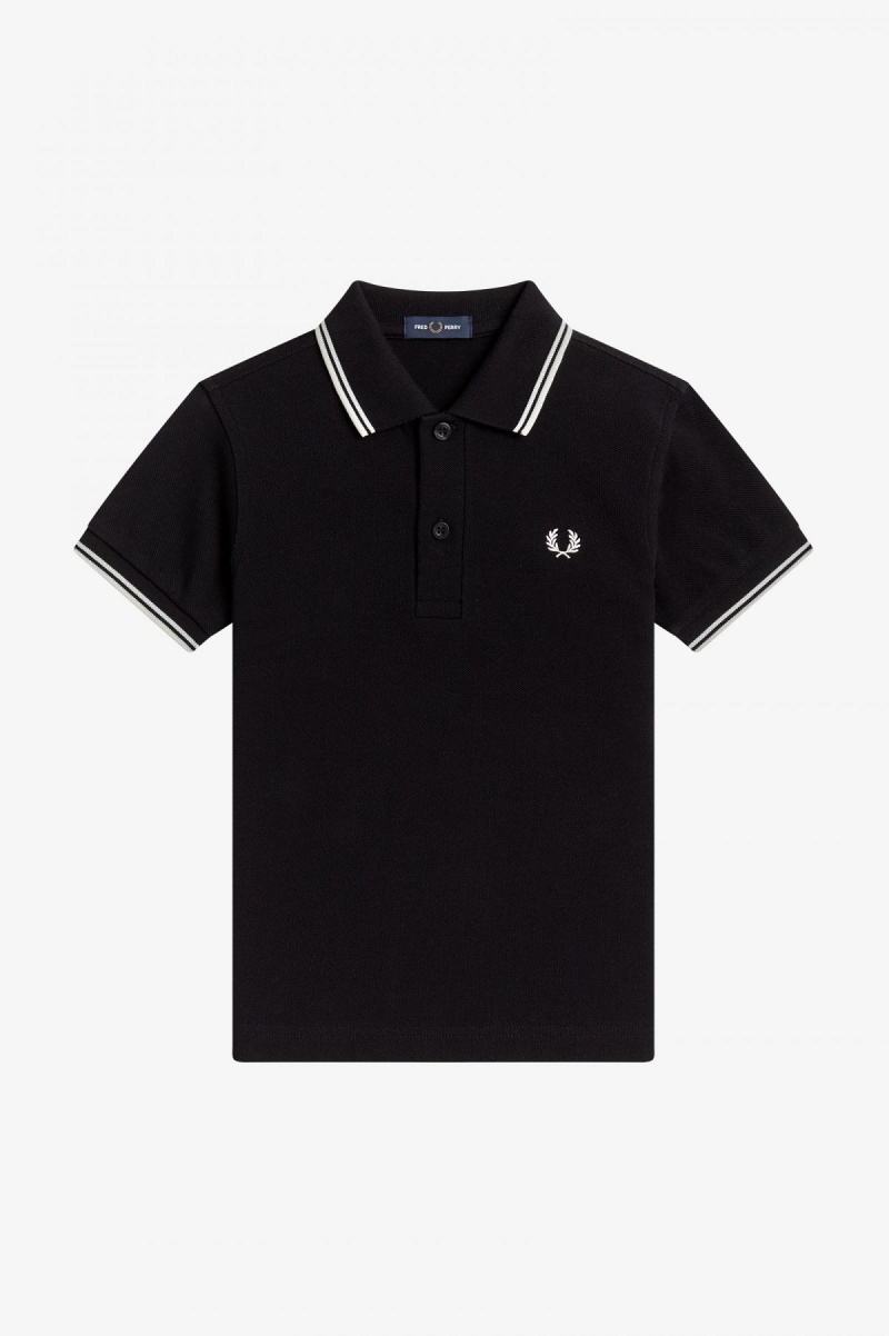 Black / White / White Fred Perry Kids Twin Tipped Accessories Kids | FSGHY62365