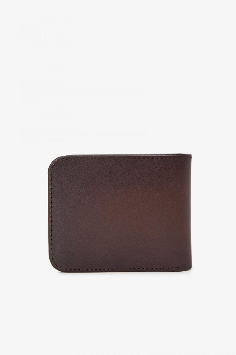 Burnt Tobacco Fred Perry Burnished Leathr Billfold Accessories Wallet | QSGWA81942