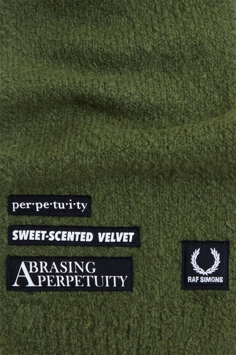 Chive Fred Perry Textured Knitted Accessories Scarf | ESGHC57619